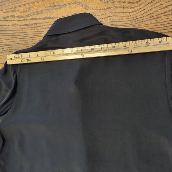 Vintage Diane Gilman Zebra Print Button-Up Black‎ White Silk Sequin Blouse Sz S - Picture 13 of 16